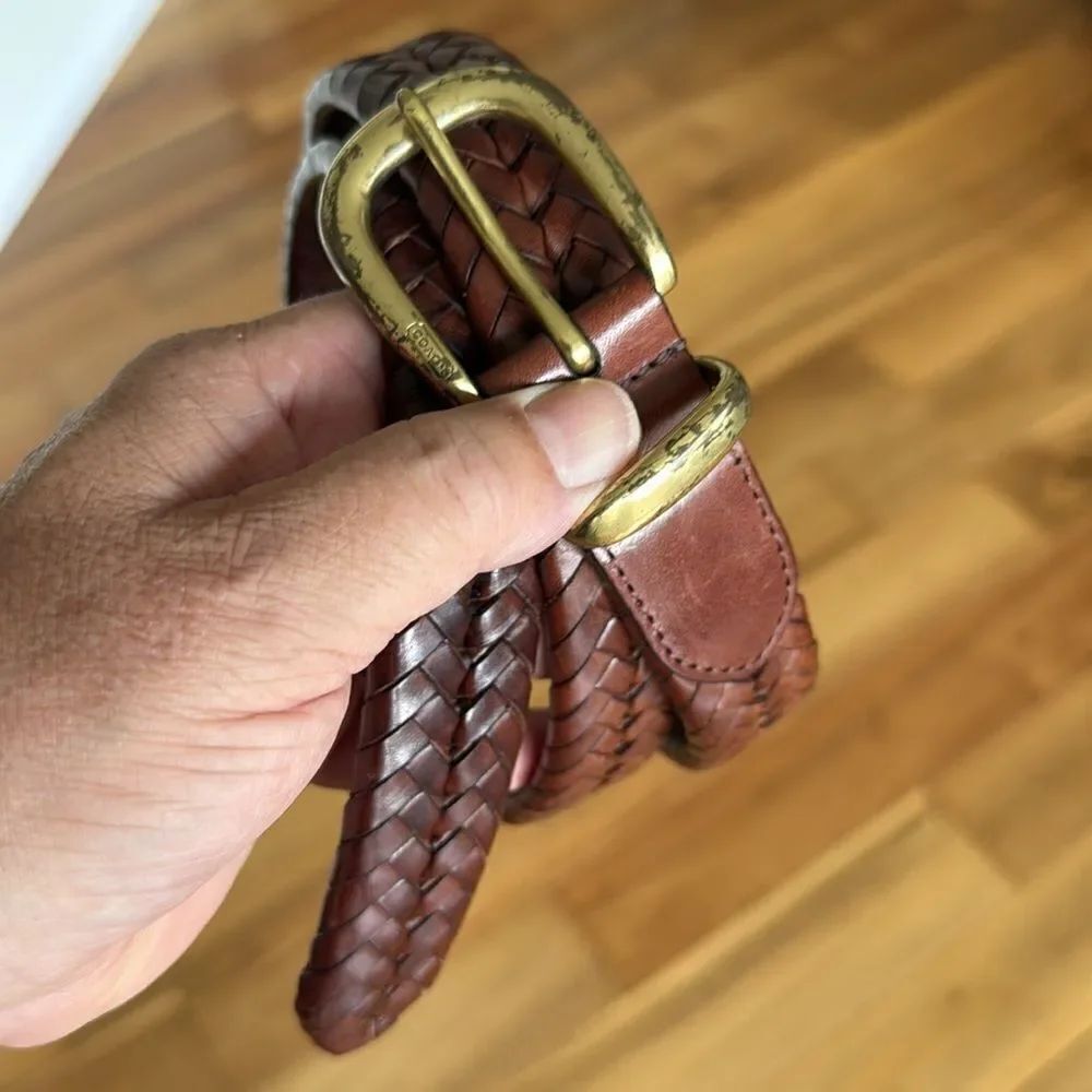 Coach woven leather belt